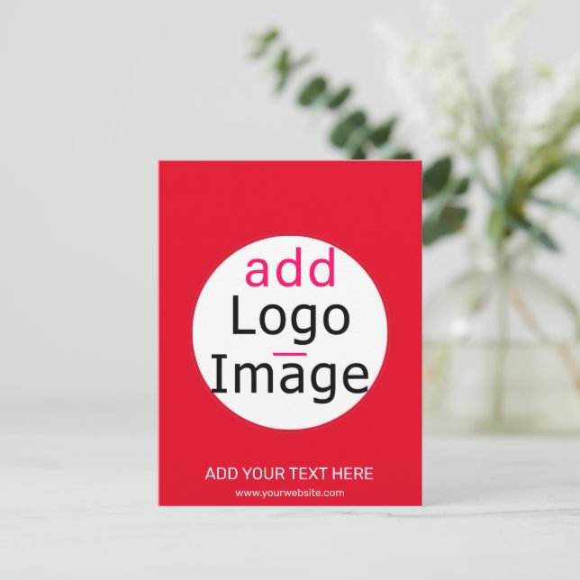 Trendy professional chic vivid red custom  postcard (Standing Front)
