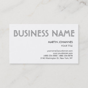 Trendy Professional Chic White Business Card