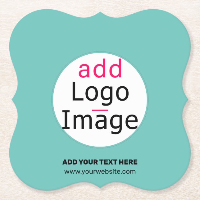 Trendy professional custom logo fresh mint green paper coaster (Front)