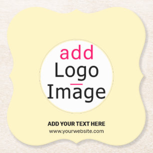 Trendy professional custom logo light vanilla paper coaster