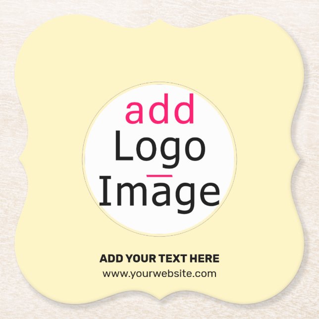 Trendy professional custom logo light vanilla paper coaster (Front)