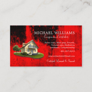 Trendy Professional House Caregiver Services Busin Business Card
