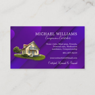 Trendy Professional House Caregiver Services Busin Business Card