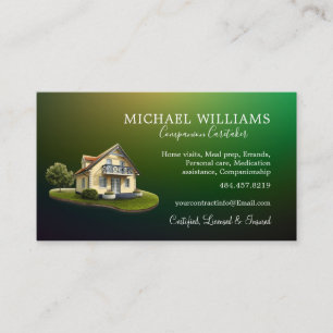 Trendy Professional House Caregiver Services Busin Business Card