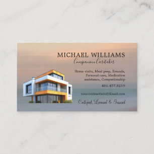 Trendy Professional House Caregiver Services Busin Business Card