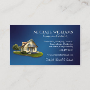Trendy Professional House Caregiver Services Busin Business Card
