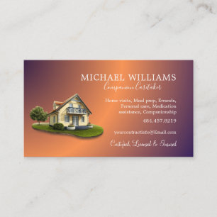 Trendy Professional House Caregiver Services Busin Business Card