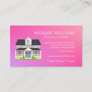 Trendy Professional House Caregiver Services Business Card