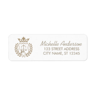 Trendy Professional Lawyer Attorney Return Address Label