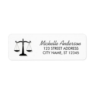 Trendy Professional Lawyer Attorney Return Address Label