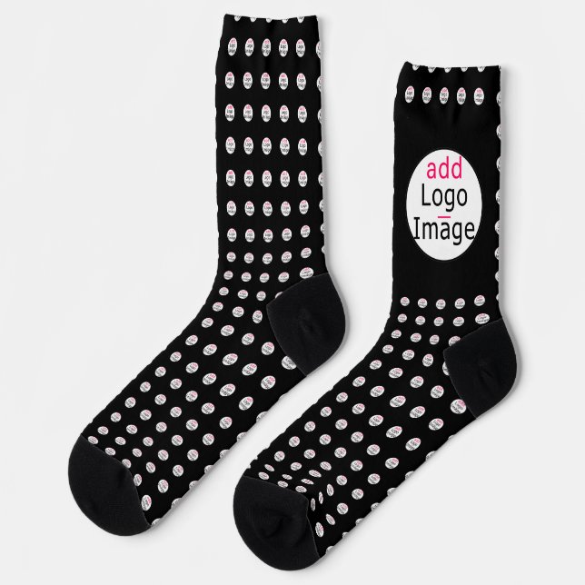 Trendy professional modern chic customisable black socks (Left)