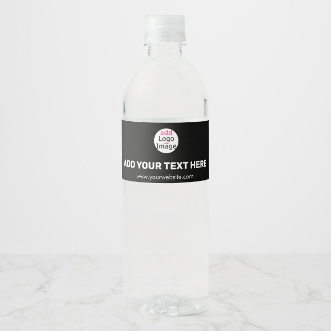 Trendy professional modern custom business brand  water bottle label (Front)