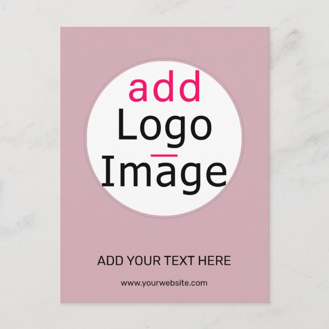 Trendy professional modern customisable dusty rose postcard (Front)