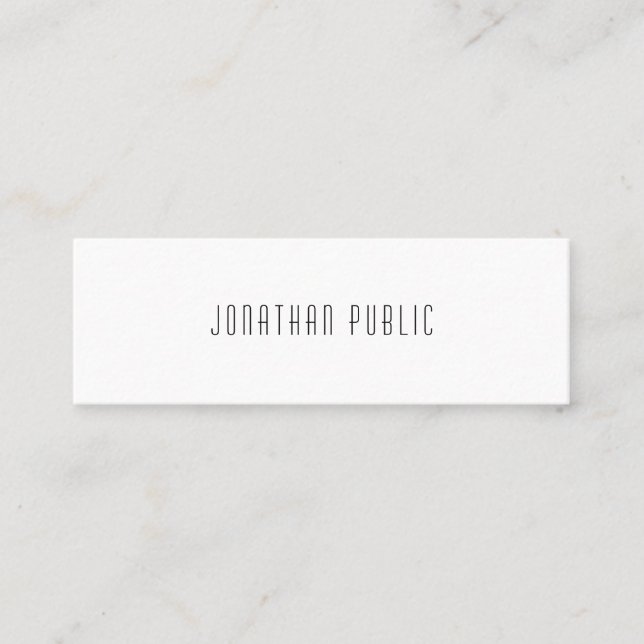 Trendy Professional Modern Simple Template Chic Mini Business Card (Front)