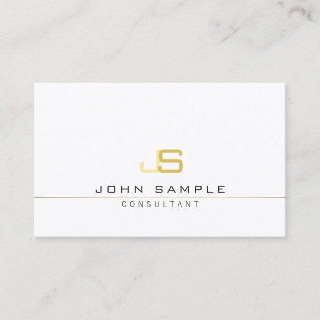 Trendy Professional Monogram Elegant Modern Business Card (Front)