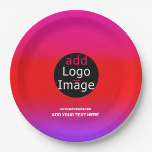 Trendy Professional Party Customisable Magenta Paper Plate