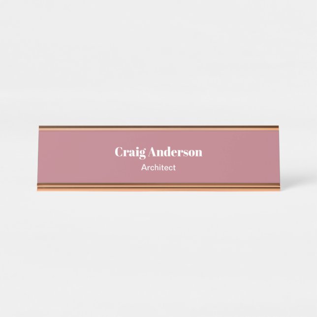 Trendy Professional Plain Modern Elegant Desk Name Plate (Front)