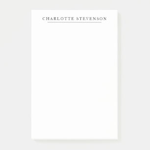 Trendy Professional Plain Simple Minimalist Name Post-it Notes