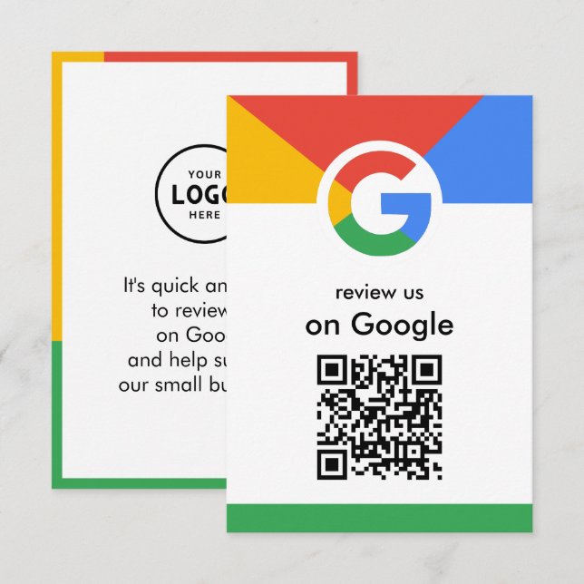 Trendy Professional Scan to Review Google QR Code Enclosure Card (Front/Back)