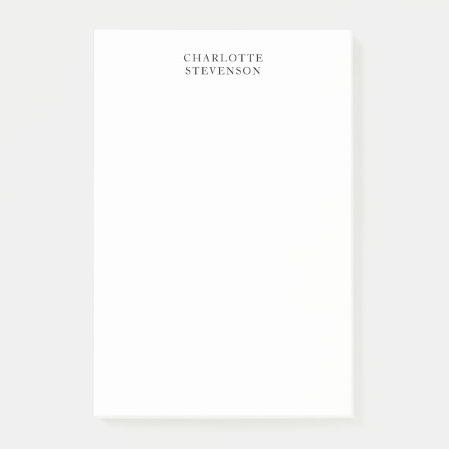 Trendy Professional White Plain Simple Minimalist Post-it Notes (Front)