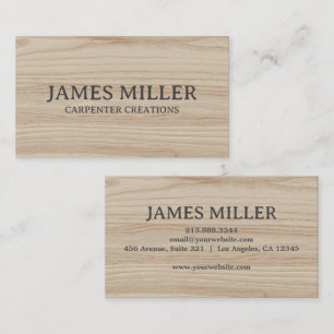 Trendy Professional Wooden Carpentry Construction Business Card