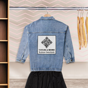 Trendy Promotional QR Code Business Marketing Denim Jacket