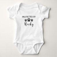 Trendy Protected By Dog Personalised Baby Bodysui