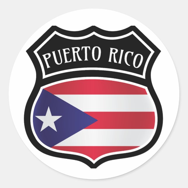 Trendy Puerto Rico Flag National Symbol Classic Round Sticker (Front)