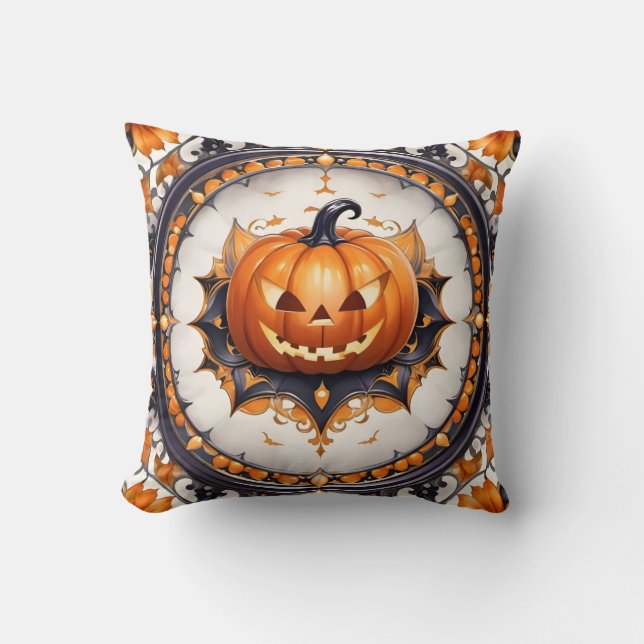 Trendy Pumpkin Halloween Autumn Collection Cushion (Front)