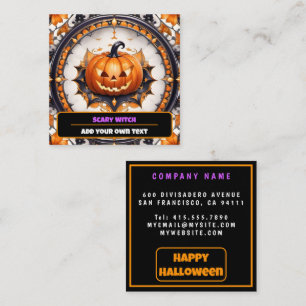 Trendy Pumpkin Halloween Autumn Collection Square Business Card