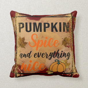 Trendy Pumpkin Spice Elegant Cotton 16"X16 Cushion