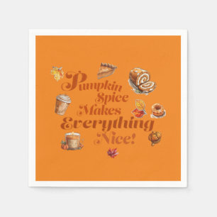 Trendy Pumpkin Spice Makes Everything Nice  Napkin