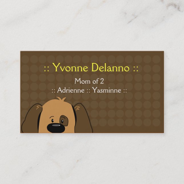 Trendy Puppy Dog Business / Mummy Calling Card (Front)