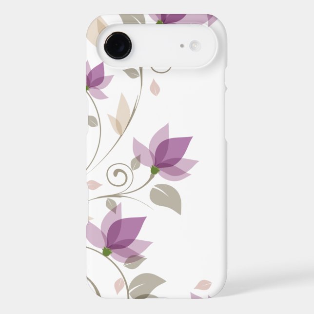 Trendy Purple Abstract Floral Case-Mate iPhone Case (Back)