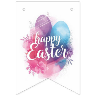 Trendy Purple and Pink Easter Eggs wrapping paper  Bunting