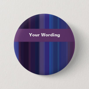 Trendy purple blue stripes - customisable 6 cm round badge