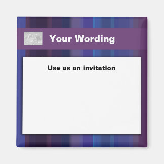 Trendy purple blue stripes - customisable magnet