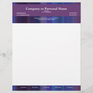 Trendy purple blue stripes - customisable personalised letterhead