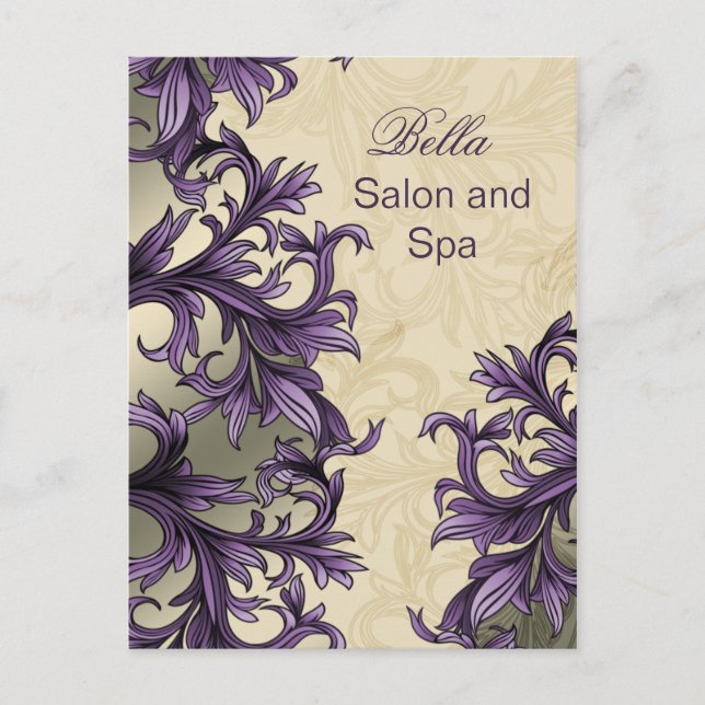 trendy purple flourish business ThankYou Cards (Front)