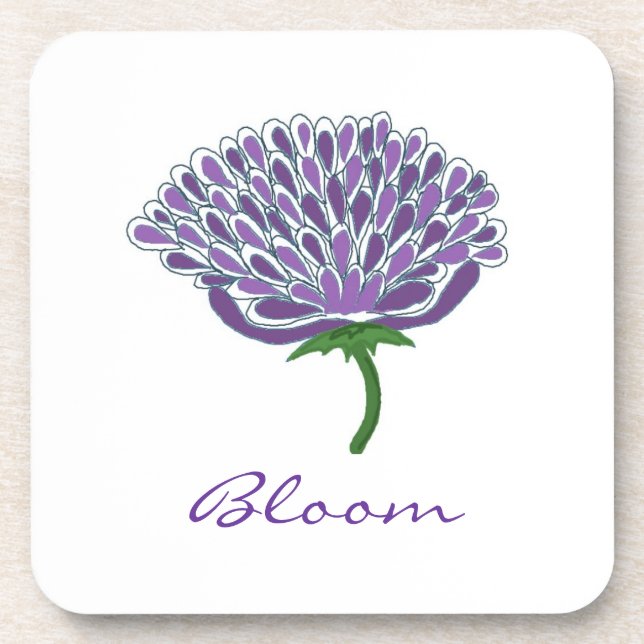 Trendy Purple Flower Coaster (Front)