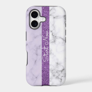 Trendy purple Glitter-Marble iPhone Case