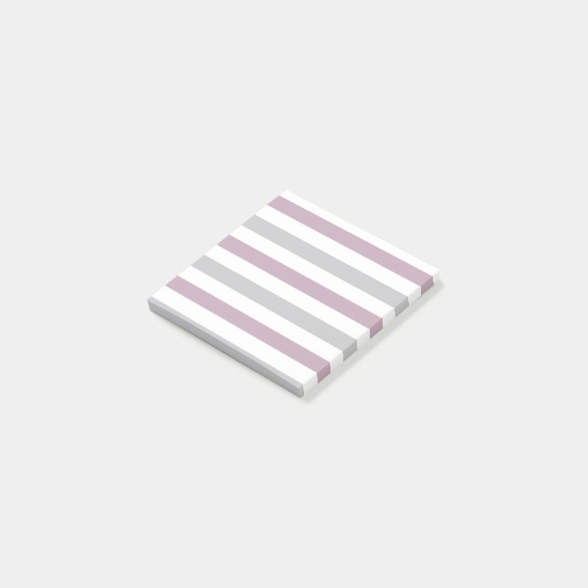 Trendy Purple Grey And White Office Sticky Notes (Angled)