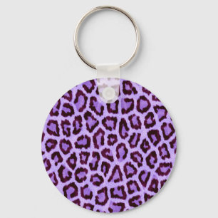 Trendy Purple Leopard Pattern Key Ring