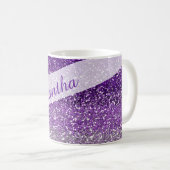 Trendy Purple Ombre Glitter Name Personalized Coffee Mug (Front Right)