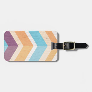 Trendy Purple Orange & Blue Chevron Personalised Luggage Tag
