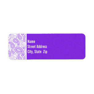 Trendy Purple Paisley Return Address Label