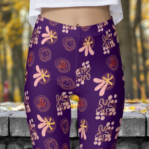 Trendy Purple Pattern Leggings