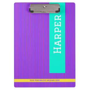 Trendy Purple Personalised Name  Clipboard