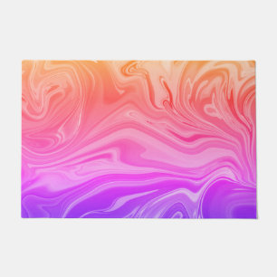 Trendy Purple Red Yellow Abstract  Doormat