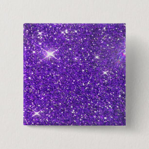 Trendy Purple Sparkling Glitter Glitz 15 Cm Square Badge